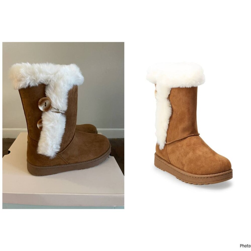 NWT SO® Abigail Women's Faux-Fur Winter Boots, Size 8